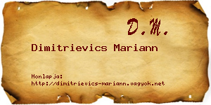 Dimitrievics Mariann névjegykártya